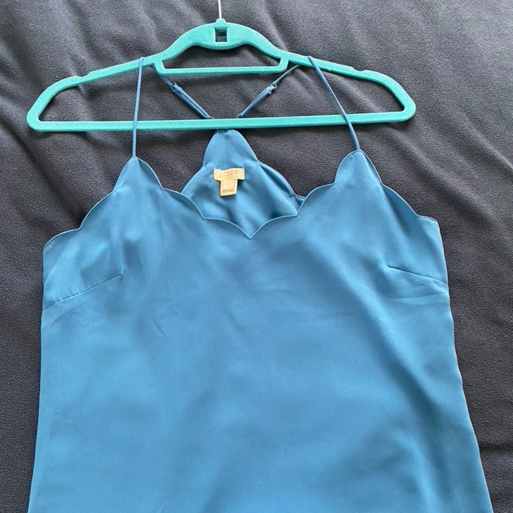 JCrew Factory Scallop Neck Tank Top Light Blue